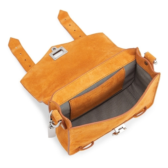 Proenza Schouler Mini PS1 Suede Orange Brown Crossbody Bag - Picture 3 of 10